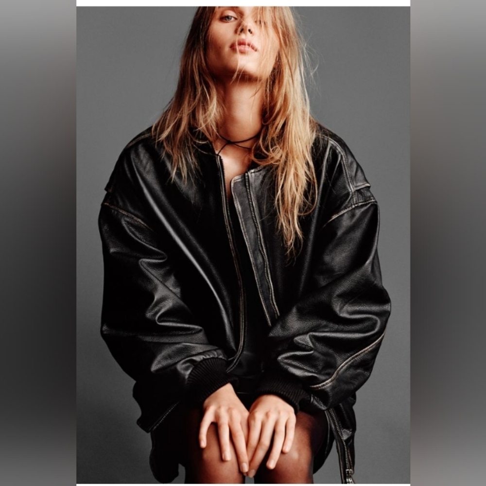 Zara Black Leather Jacket